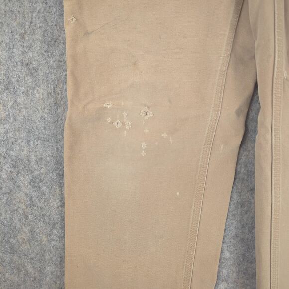 Carhartt Pants Mens 30x32 Tan B11 Duck Dungaree Carpenter Distressed Workwear - Picture 4 of 15